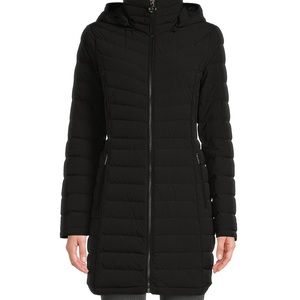 MICHAEL Michael Kors Hooded Down Walker Stand Collar Long Sleeve Puffer Coat